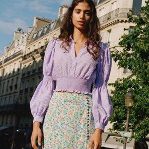 Zara - Purple Plaid Cropped Top